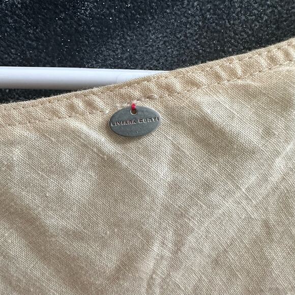 Liviana Conti 100% Linen Shift Dress Asymmetrical Layered Hem Women's 10 IT 46 - Picture 5 of 9